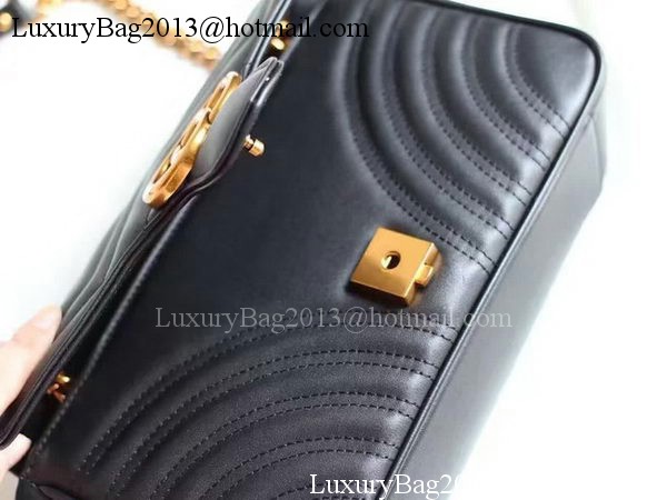 Gucci GG Marmont Matelasse Shoulder Bag 443497 Black