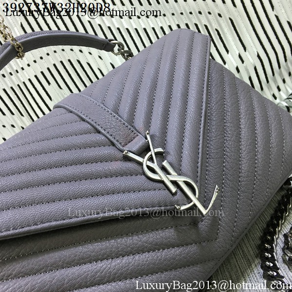 Saint Laurent Classic Monogramme Goat Leather Flap Bag Y392737 Grey