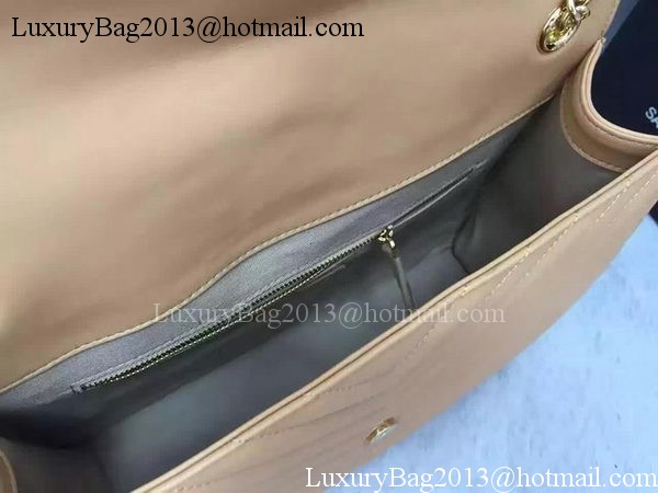 YSL Classic Monogramme Flap Bag Calfskin Leather Y26588 Apricot