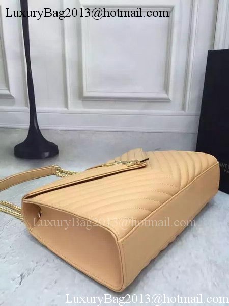 YSL Classic Monogramme Flap Bag Calfskin Leather Y26588 Apricot