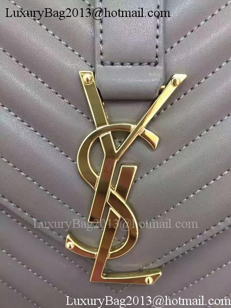 YSL Classic Monogramme Flap Bag Calfskin Leather Y26588 Grey