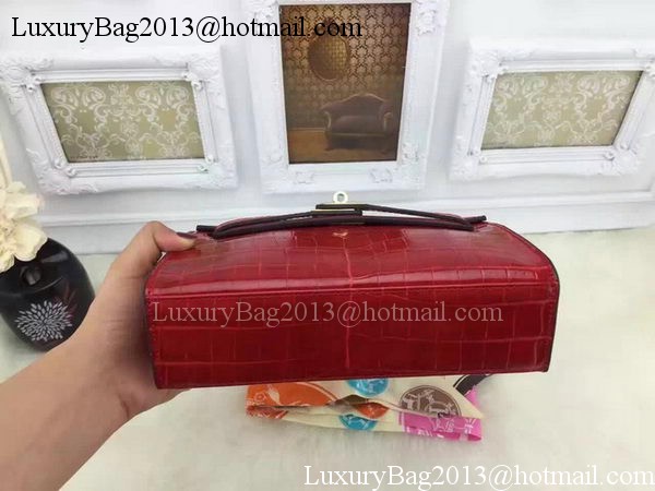 Hermes MINI Kelly 22cm Tote Bag Croco Leather KL22 Burgundy