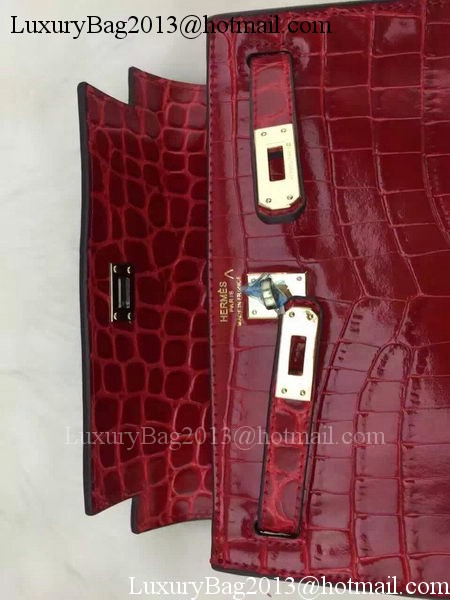 Hermes MINI Kelly 22cm Tote Bag Croco Leather KL22 Burgundy