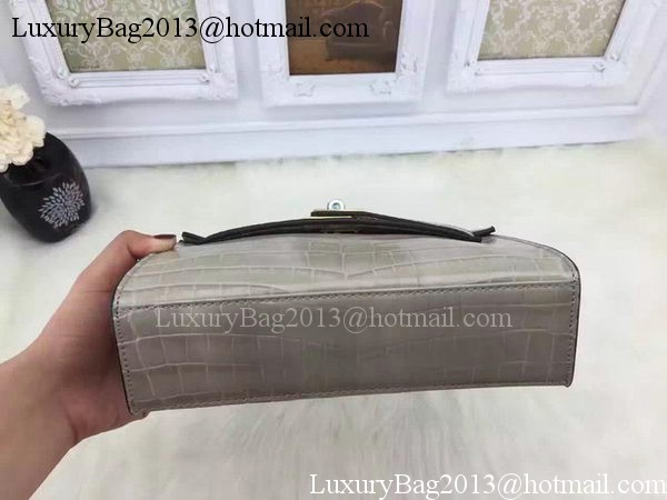 Hermes MINI Kelly 22cm Tote Bag Croco Leather KL22 Grey
