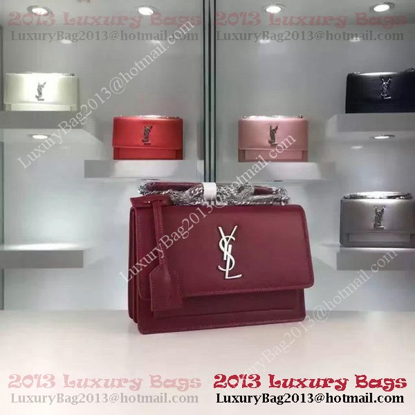 Yves Saint Laurent Cross-body Shoulder Bag Y8816 Burgundy