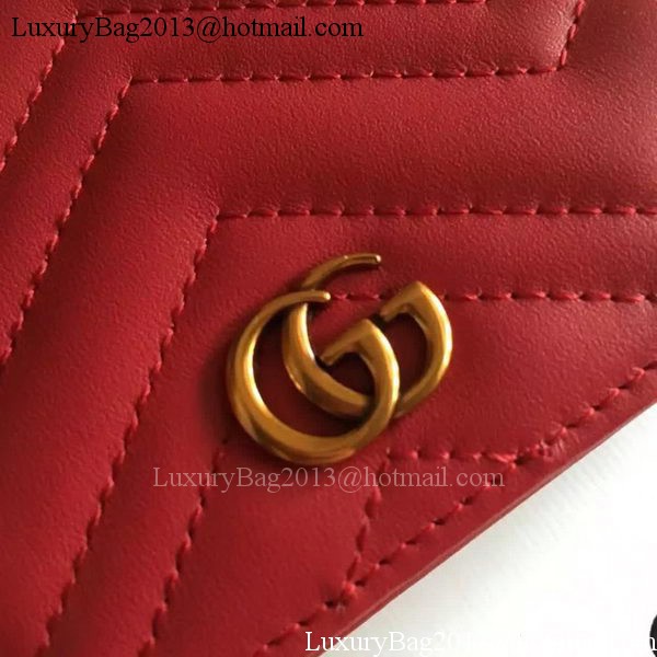 Gucci GG Marmont Card Case 443125 Red