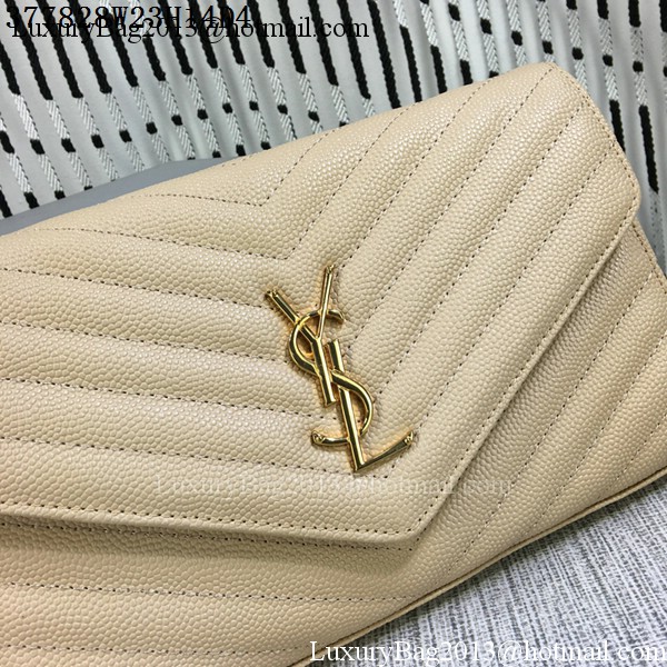 YSL Classic Monogramme Flap Bag Cannage Pattern Y377828L Apricot