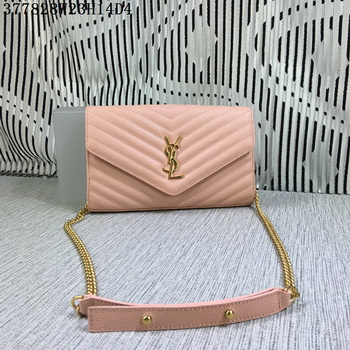 YSL Classic Monogramme Flap Bag Cannage Pattern Y377828L Pink