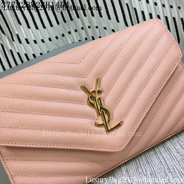 YSL Classic Monogramme Flap Bag Cannage Pattern Y377828L Pink