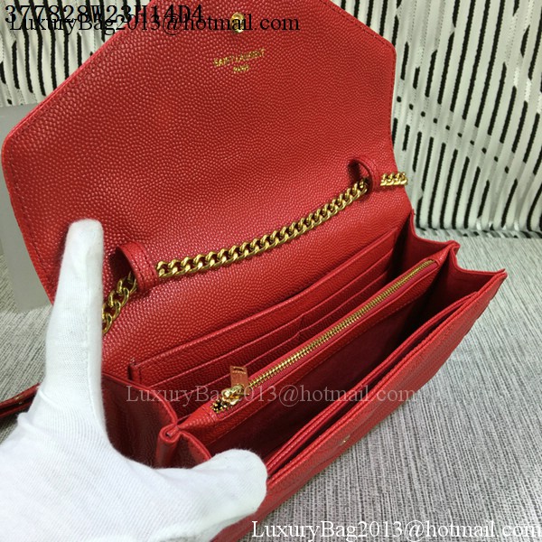 YSL Classic Monogramme Flap Bag Cannage Pattern Y377828L Red