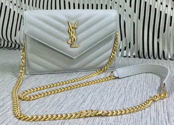YSL Classic Monogramme Flap Bag Cannage Pattern Y377828S OffWhite