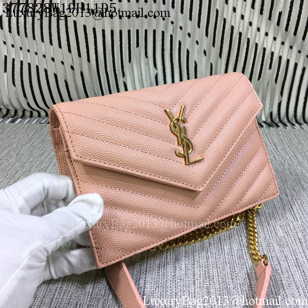 YSL Classic Monogramme Flap Bag Cannage Pattern Y377828S Pink