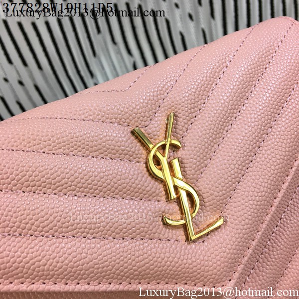 YSL Classic Monogramme Flap Bag Cannage Pattern Y377828S Pink