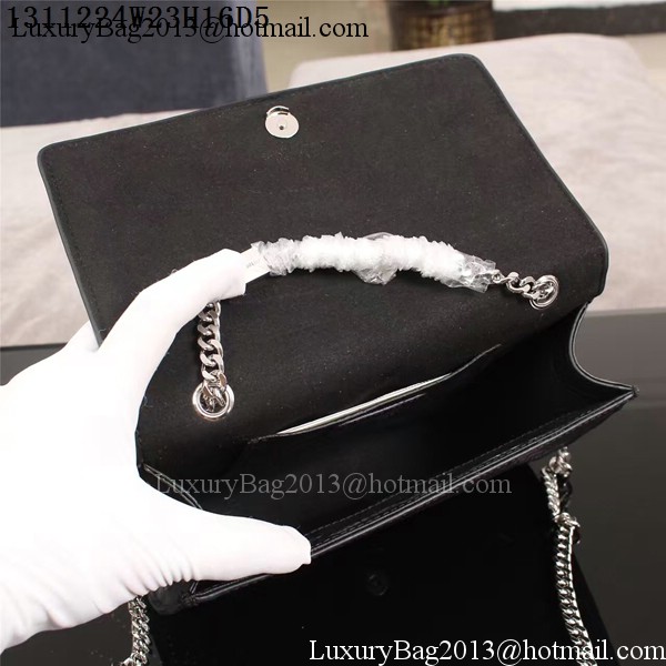 Yves Saint Laurent Croco Leather Cross-body Shoulder Bag 1311224 Black