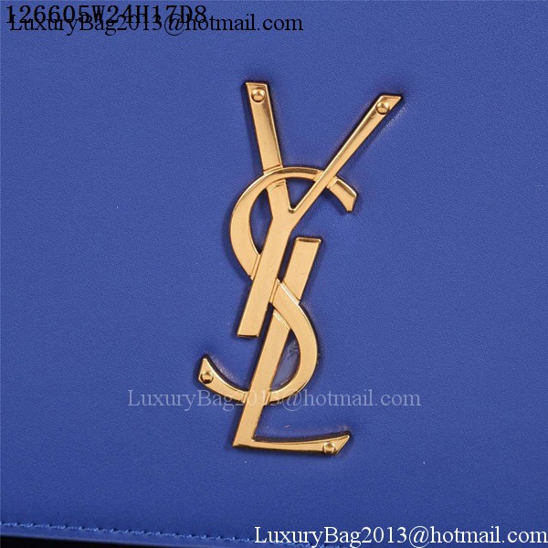 Yves Saint Laurent Monogramme Cross-body Shoulder Bag 126605 Blue