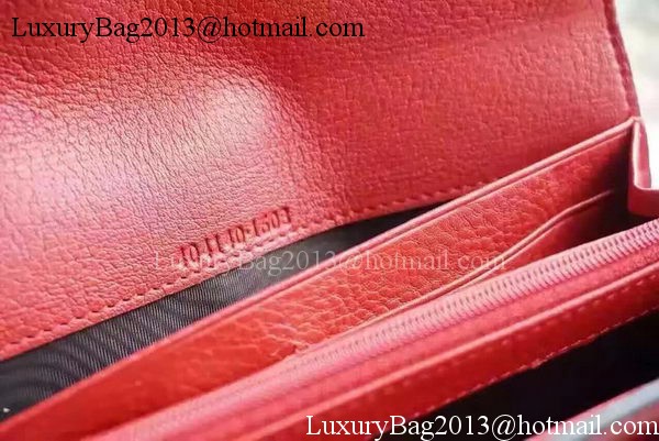 Gucci Dionysus Blooms GG Supreme Chain Wallet 404140 Red