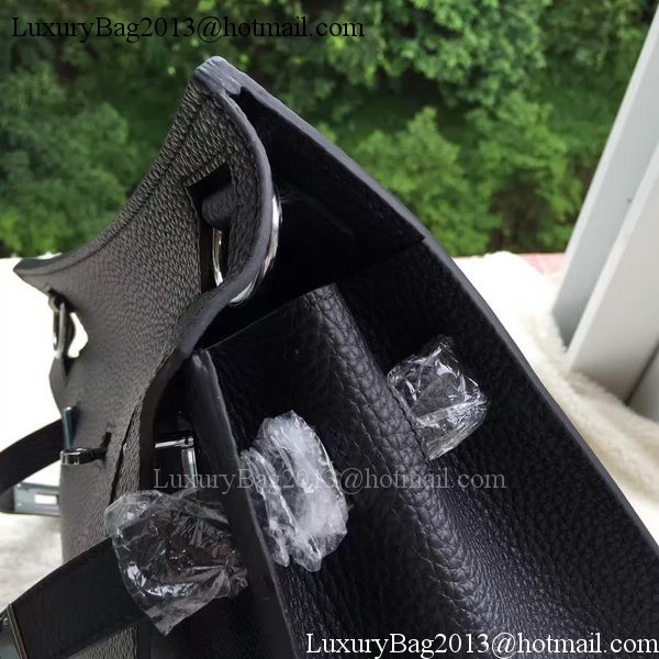 Hermes Jypsiere 31CM Shoulder Bag Calfskin Leather H0880 Black