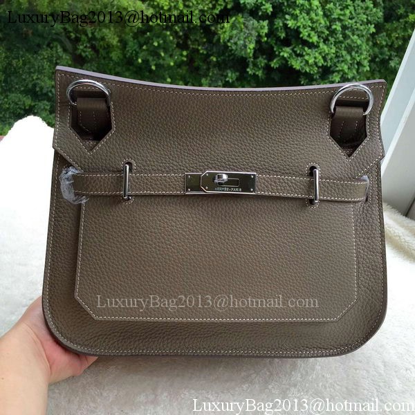 Hermes Jypsiere 31CM Shoulder Bag Calfskin Leather H0880 Grey