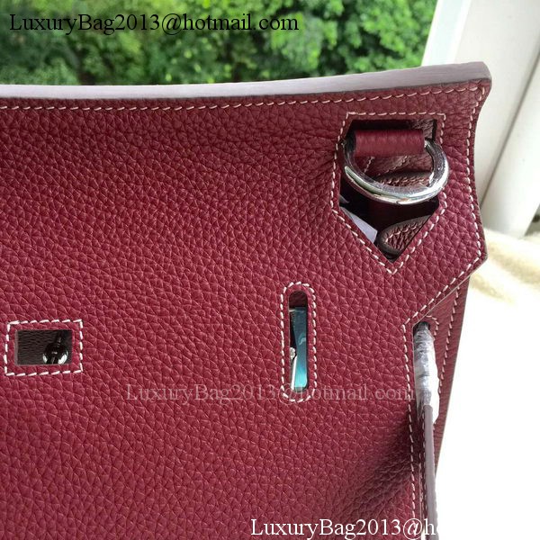 Hermes Jypsiere 31CM Shoulder Bag Calfskin Leather H0880 Wine