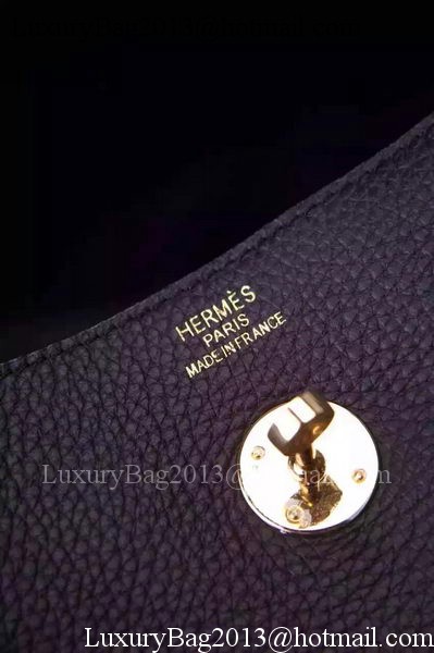 Hermes Lindy 30CM Leather Shoulder Bag H0881 Black