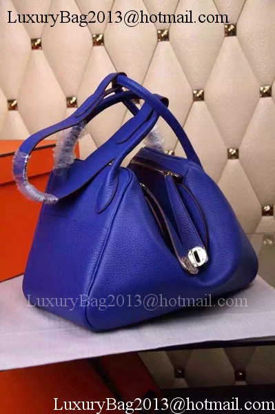 Hermes Lindy 30CM Leather Shoulder Bag H0881 Blue