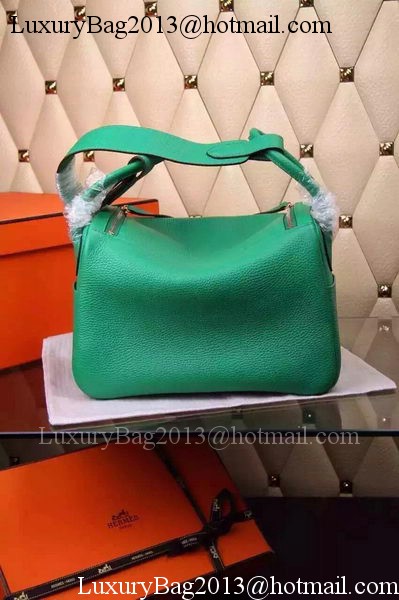 Hermes Lindy 30CM Leather Shoulder Bag H0881 Green