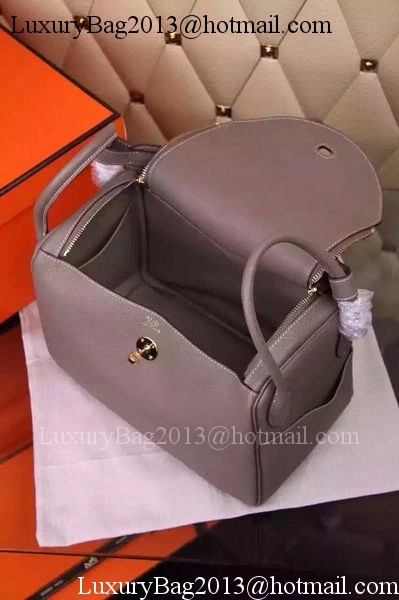 Hermes Lindy 30CM Leather Shoulder Bag H0881 Grey
