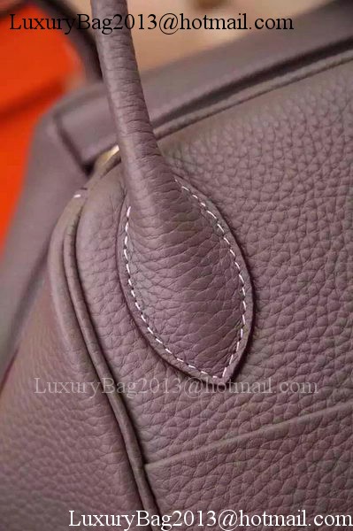 Hermes Lindy 30CM Leather Shoulder Bag H0881 Grey