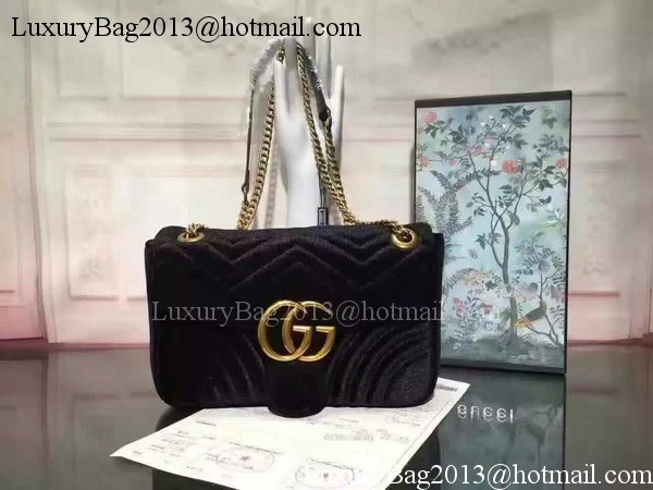Gucci GG Marmont Velvet Shoulder Bag 443497 Black