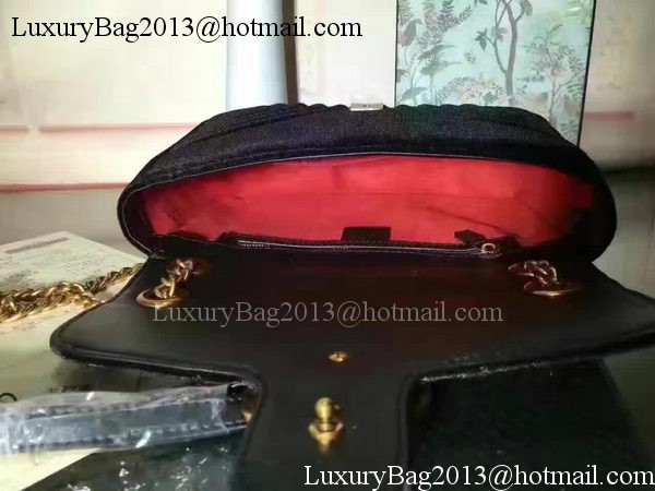 Gucci GG Marmont Velvet Shoulder Bag 443497 Black