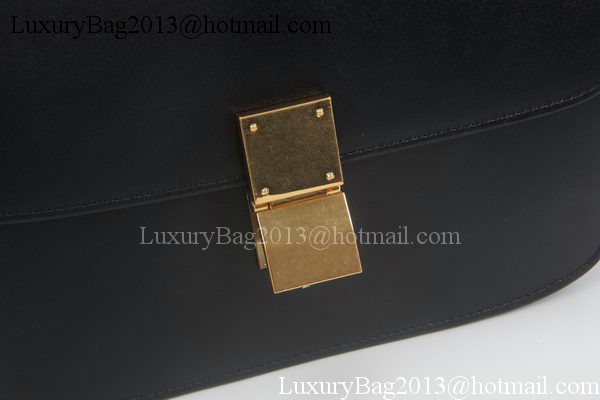 Celine Classic Box Flap Bag Calfskin Leather C3369 Black