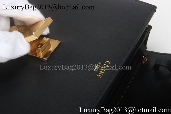 Celine Classic Box Flap Bag Calfskin Leather C3369 Black