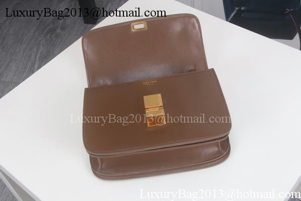 Celine Classic Box Flap Bag Calfskin Leather C3369 Brown