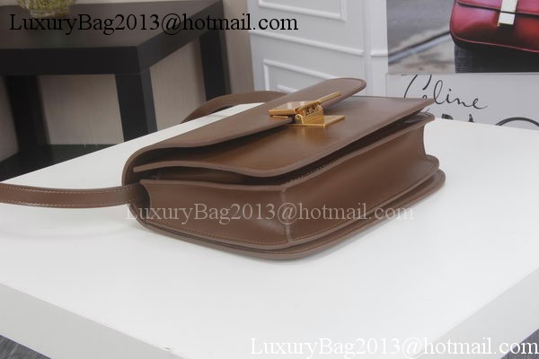 Celine Classic Box Flap Bag Calfskin Leather C3369 Brown