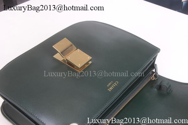 Celine Classic Box Flap Bag Calfskin Leather C3369 Green