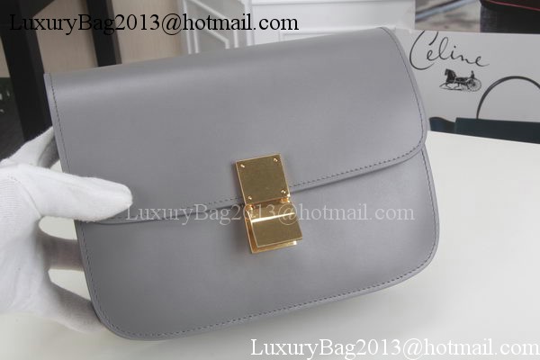 Celine Classic Box Flap Bag Calfskin Leather C3369 Grey