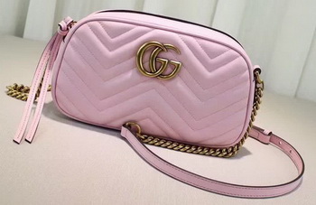 Gucci GG Marmont Matelasse Shoulder Bag 447632 Pink