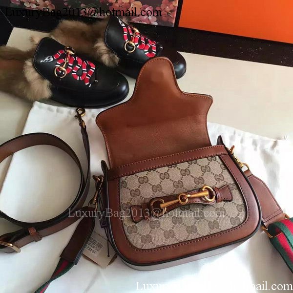 Gucci Lady Web GG Canvas Shoulder Bag 383821 Brown