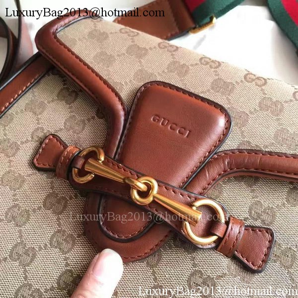 Gucci Lady Web GG Canvas Shoulder Bag 383848 Brown