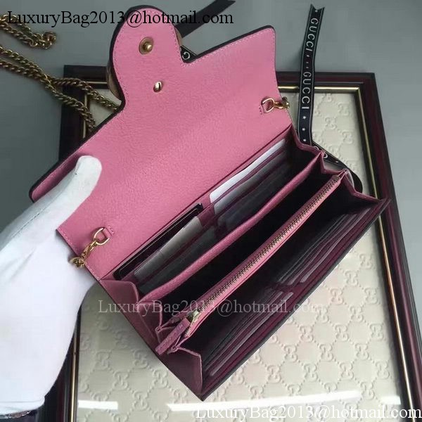Gucci GG Marmont Leather mini Chain Bag 401232 Pink