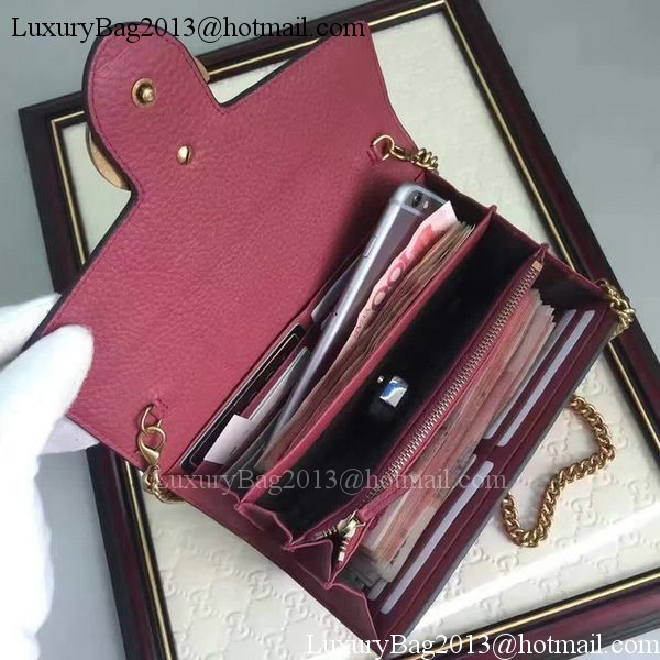 Gucci GG Marmont Leather mini Chain Bag 401232 Wine