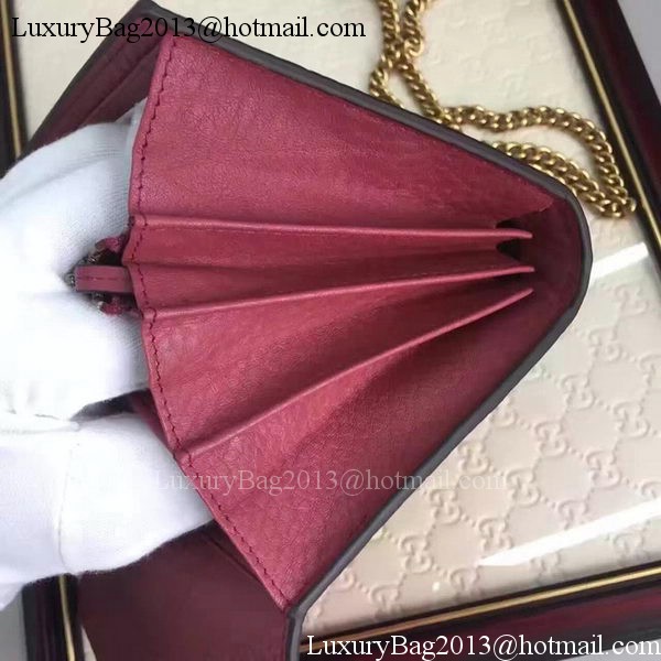 Gucci GG Marmont Leather mini Chain Bag 401232 Wine