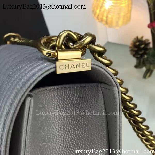 Boy Chanel Flap Bags Original Grey Cannage Pattern A67088 Gold