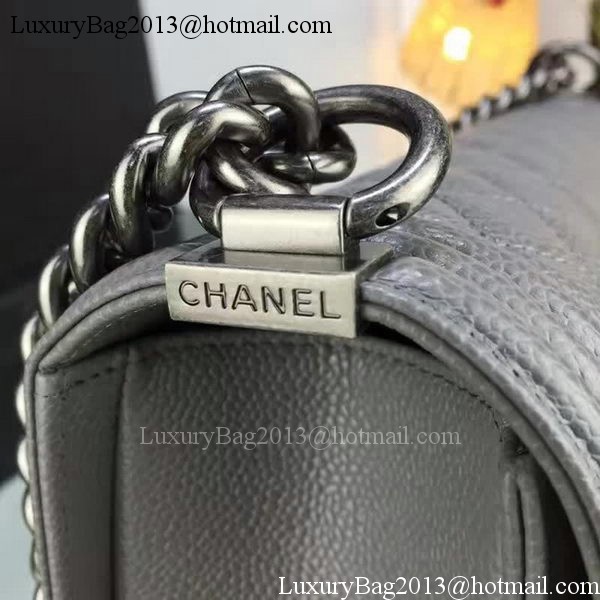 Boy Chanel Flap Bags Original Grey Cannage Pattern A67088 Silver