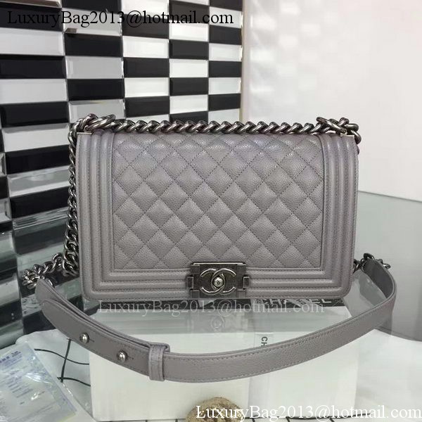 Boy Chanel Flap Shoulder Bag Cannage Pattern A67086 Grey