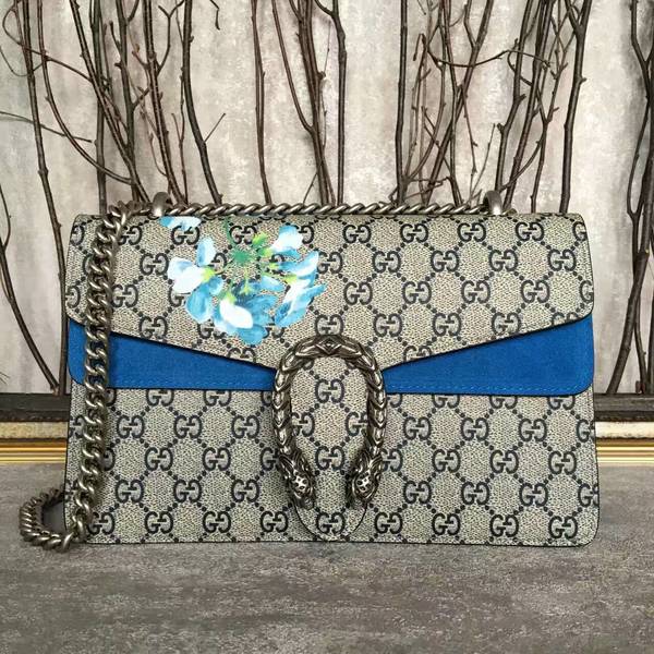 Gucci Medium Dionysus GG Canvas Shoulder Bag 400249 Blue