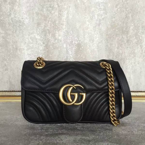 Gucci Now GG Marmont Mini Shoulder Bag 446744 Black