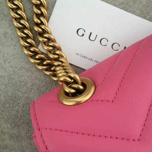 Gucci Now GG Marmont Mini Shoulder Bag 446744 Pink
