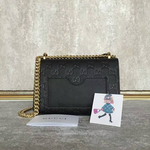 Gucci Padlock Gucci Signature Mini Shoulder Bag 409487A Black Gucci Padlock Gucci Signature Mini Shoulder Bag 409487A Black