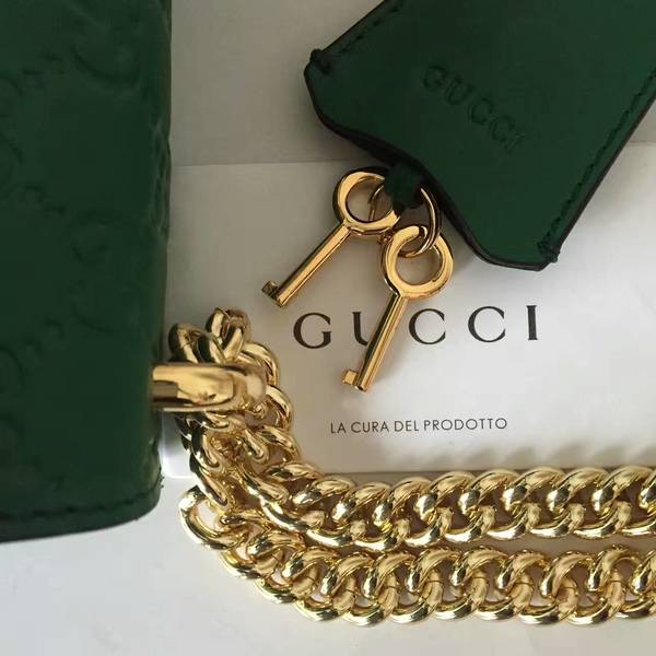 Gucci Padlock Gucci Signature Mini Shoulder Bag 409487A Green Gucci Padlock Gucci Signature Mini Shoulder Bag 409487A Green